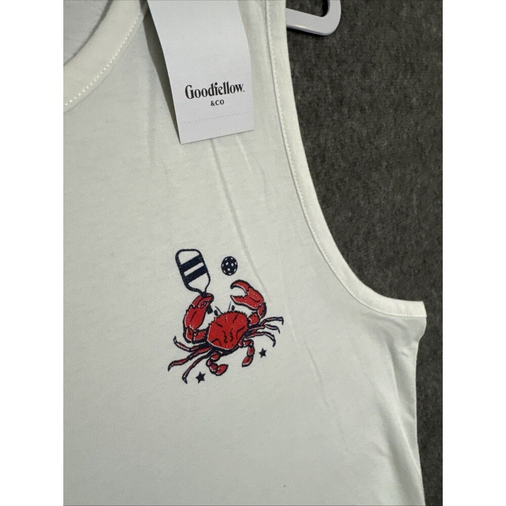 Goodfellow & Co Men's Tank Top Lobster Print White Medium - Picture 4 of 6